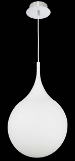 Casa Padrino LED Hängeleuchte Silber / Weiß Ø 30 x H. 150 cm - Pendelleuchte mit Mattglas Lampenschirm - Vorschau 3
