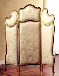 Casa Padrino Luxus Barock Raumteiler Gold - Prunkvoller Massivholz Paravant im Barockstil - Barock Schlafzimmer & Hotel Möbel - Luxus Qualität - Made in Italy