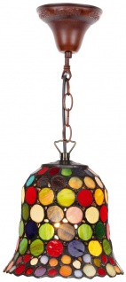 Casa Padrino Tiffany Hängeleuchte / Pendelleuchte Mehrfarbig Ø 16 cm - Handgefertigte Tiffany Leuchte