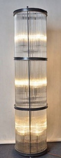Casa Padrino Wohnzimmer Stehleuchte Schwarz Ø 32 x H. 140 cm - Runde Luxus Stehlampe