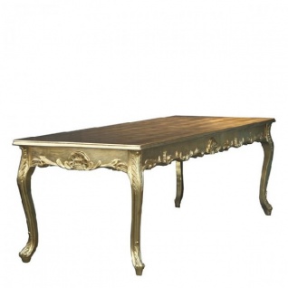 Casa Padrino Barock Esstisch Gold 180cm - Esszimmer Tisch - Möbel Antik Stil