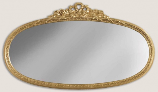 Casa Padrino Luxus Barock Wandspiegel Gold - Ovaler Spiegel im Barockstil - Barock Wohnzimmer Spiegel - Barock Garderoben Spiegel - Barock Möbel