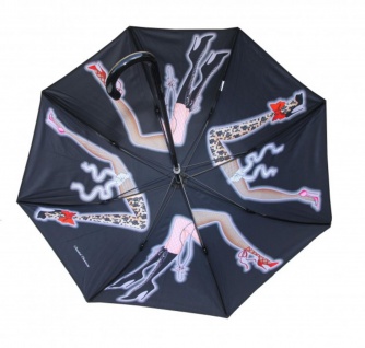 Chantal Thomass Designer Damen Regenschirm mit den Cancan tanzenden Damen Mod 1 - Elegant und Extravagant - Made in Paris