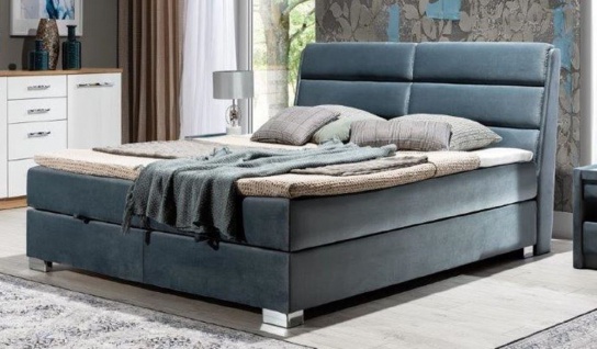 Casa Padrino Luxus Doppelbett Grau / Silber - Modernes Massivholz Bett mit Kopfteil und Matratze - Moderne Schlafzimmer Möbel - Luxus Kollektion