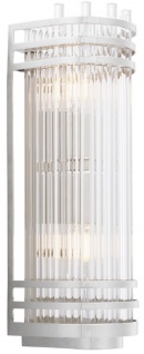 Casa Padrino Luxus Wandleuchte Silber 12 x 12, 5 x H. 38 cm - Elegante Metall Wandlampe mit Glas Lampenschirm - Luxus Kollektion