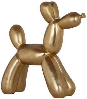 Casa Padrino Luxus Deko Figur Ballon Hund Gold 26, 5 x 10, 5 x H. 28 cm - Kunstharz Deko Skulptur - Wohnzimmer Deko Accessoires