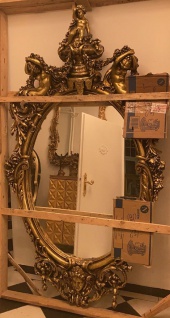 Casa Padrino Luxus Barock Spiegel Gold - Handgefertigter Antik Stil Spiegel - Prunkvoller Wandspiegel im Barockstil - Barock Möbel - Edel & Prunkvoll