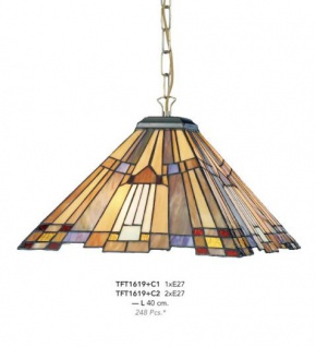 Casa Padrino Tiffany Hängeleuchte Durchmesser 40cm 1-Flammig ModH1 - Leuchte Lampe Deckenleuchte