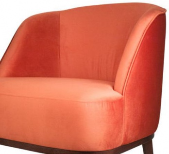 Casa Padrino Lounge Sessel Orange / Braun 66 x 66 x H. 70 cm - Luxus Kollektion 2