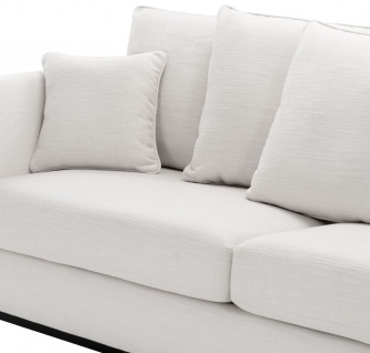Casa Padrino Wohnzimmer Sofa mit 7 Kissen Weiß / Schwarz 255 x 100 x H. 90 cm - Luxus Couch - Wohnzimmer Möbel 5