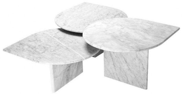 Casa Padrino Luxus Couchtisch Set Weiß - 3 Wohnzimmertische aus hochwertigem Carrara Marmor - Luxus Möbel - Vorschau 2