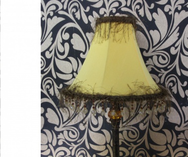Barock Hockerleuchte mit nostalgischem Schirm, Höhe 69 cm, Durchmesser 32 cm - Leuchte Lampe 3