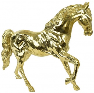 Casa Padrino Luxus Bronzefigur Pferd Gold 80 x 20 x H. 70 cm - Bronze Skulptur - Dekofigur - Deko Accessoires - Luxus Kollektion 4