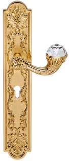 Casa Padrino Luxus Jugendstil Türgriff Set mit Swarovski Kristallglas Gold 16, 4 x H. 41, 8 cm - Barock & Jugendstil Hotel Accessoires Türklinken