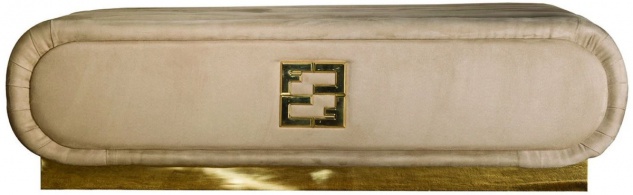 Casa Padrino Luxus Wildleder Sitzbank Taupefarben / Gold 130 x 60 x H. 36 cm - Hotel Möbel - Luxus Qualität - Made in Italy