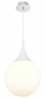 Casa Padrino LED Hängeleuchte Silber / Weiß Ø 30 x H. 150 cm - Pendelleuchte mit Mattglas Lampenschirm - Vorschau 2