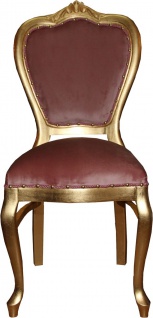 Casa Padrino Barock Luxus Damen Stuhl Rosa / Gold - Damen Schminktisch Stuhl - Limited Edition