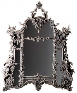 Casa Padrino Barock Spiegel Grau - Prunkvoller handgefertigter Wandspiegel im Barockstil - Antik Stil Garderoben Spiegel - Wohnzimmer Spiegel - Barock Möbel