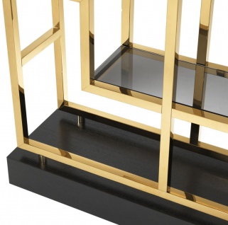 Casa Padrino Luxus Wohnzimmer Regalschrank Gold / Schwarz 108 x 29 x H. 240 cm - Luxus Möbel - Vorschau 4