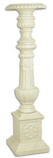 Casa Padrino Barock Kerzenständer Weiß 19, 5 x 19, 5 x H. 69, 5 cm - Edler Gusseisen Kerzenhalter im Barockstil