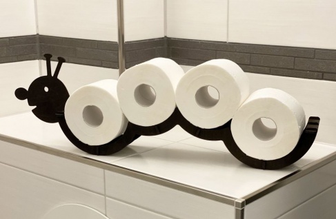 DanDiBo Toilettenpapierhalter Holz Schwarz Raupe Klopapierhalter Wand WC Rollenhalter Ersatzrollenhalter - Vorschau 2