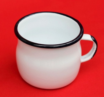 Emaille Tasse 501w/7 Weiß Becher emailliert 7 cm Kaffeebecher Kaffeetasse Teetasse 2