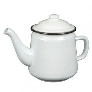 Teekanne 51228 Weiß 0, 8 L emailliert 15 cm Wasserkanne Kanne Kaffeekanne 4