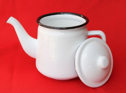 Teekanne 51228 Weiß 0, 8 L emailliert 15 cm Wasserkanne Kanne Kaffeekanne 2