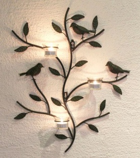 Wandteelichalter 131002 Teelichthalter aus Metall 57cm Wandleuchter Kerzenhalter