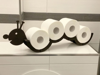 DanDiBo Toilettenpapierhalter Holz Schwarz Raupe Klopapierhalter Wand WC Rollenhalter Ersatzrollenhalter