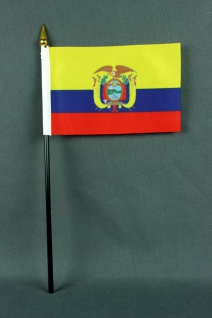 Kleine Tischflagge Ecuador 10x15 cm optional mit Tischfähnchenständer