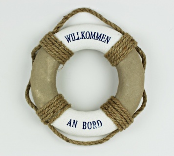 Deko Rettungsring "Hamburg Ahoi" rot weiß 15 cm Ø maritime Dekoration
