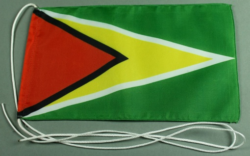 Tischflagge Guyana 25x15 cm optional mit Holz- oder Chromständer Tischfahne T...