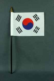 Kleine Tischflagge Süd Korea 10x15 cm optional mit Tischfähnchenständer