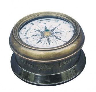 Kompass Messing Antik mit Glasdeckel