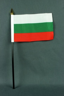 Kleine Tischflagge Bulgarien 10x15 cm optional mit Tischfähnchenständer