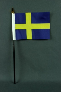 Kleine Tischflagge Schweden 10x15 cm optional mit Tischfähnchenständer