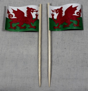 Party-Picker Flagge Wales Papierfähnchen in Spitzenqualität 50 Stück Beutel
