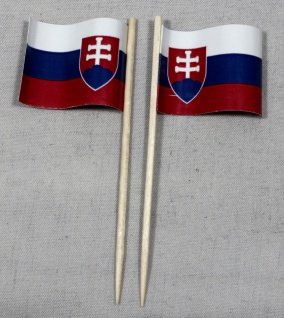 Party-Picker Flagge Slowakei Papierfähnchen in Spitzenqualität 50 Stück Beutel