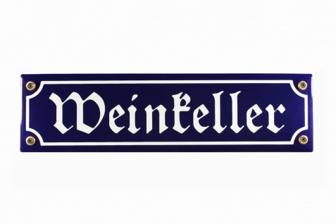 Strassenschild Weinkeller 30x8 cm Email Strassen Schild Weinlokal Emaille