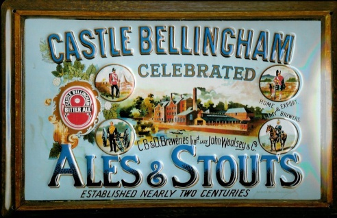 Blechschild Castle Bellingham Ales & Stouts Bier Beer retro Schild Nostalgies...