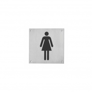 Intersteel Hinweisschilder Damentoilette Rechteckig gebürsteter Edelstahl