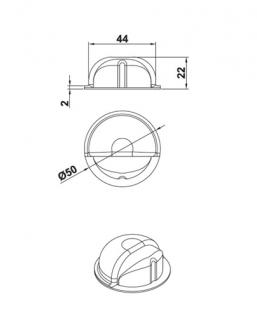 Türstopper Türpuffer Bodentürstopper aus Metall - Chrom glänzend - Vorschau 2