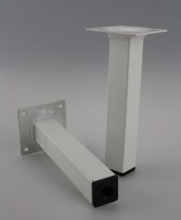 Möbelfuss Tischbein Sofafuss Weiß Eckig 25x25mm Höhe 300mm