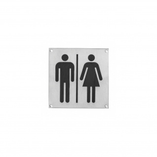 Intersteel Hinweisschilder Damen- und Herrentoilette Rechteckig gebürsteter Edelstahl