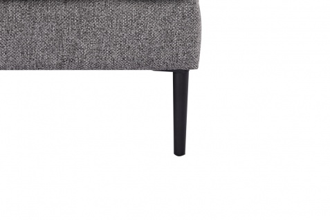 Sofa 3-Sitzer Metall Schwarz Strukturstoff Taupefarben - Vorschau 3