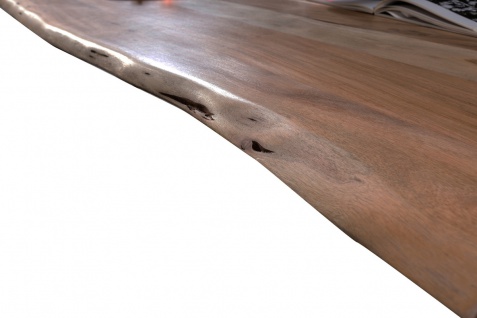 TABLES&CO Tisch 140x80 Akazie Nussbaumfarbig Stahl Schwarz 2