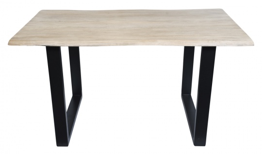 TABLES&CO Tisch 140x80 Akazie Stahl Antikfinish Schwarz - Vorschau 1