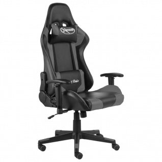 Drehbarer Gaming-Stuhl in Grau aus PVC