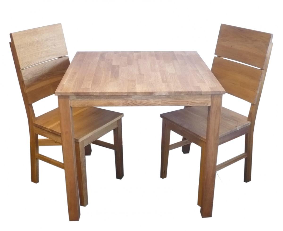 Kleine Tischgruppe Tisch 2 Stuhle Eiche Massiv Geolt Massivholz 80 X 80 Cm